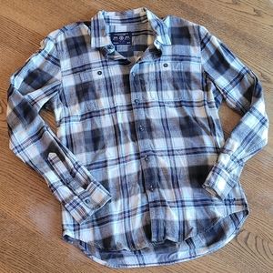 Medium, American Eagle, navy, and white flannel